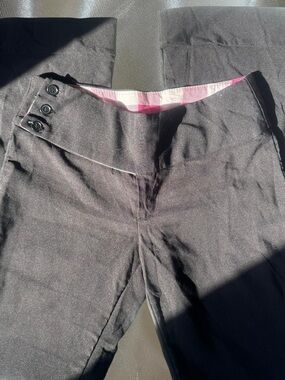 Black High-Waist Button Detail Pants
